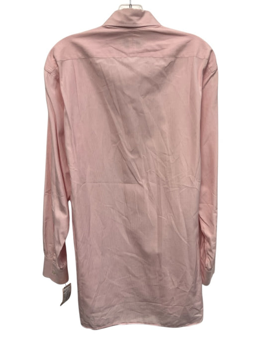 Turnbull & Asser Size est 16 Pink & White Cotton Grid Men's Long Sleeve Shirt Pink & White / est 16