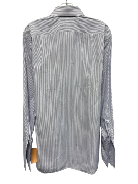 Turnbull & Asser Size est 16 Blue & White Cotton Striped Men's Long Sleeve Shirt Blue & White / est 16