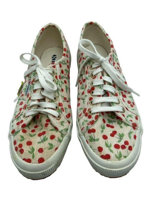 Superga Shoe Size 10 White & Multi Canvas Low Top lace up Cherries Sneakers White & Multi / 10