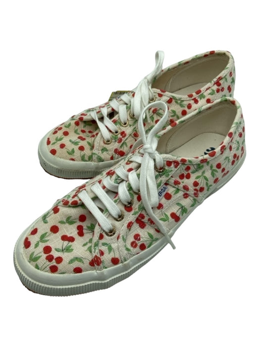 Superga Shoe Size 10 White & Multi Canvas Low Top lace up Cherries Sneakers White & Multi / 10
