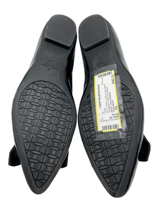 Kate Spade Shoe Size 10 Black Leather Bow detail Scalloped Patent Flats Black / 10