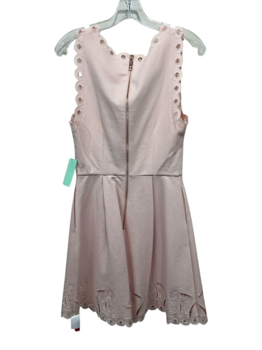 Ted Baker Size 2 Light Pink Polyester Sleeveless Embroidered Detail Dress Light Pink / 2