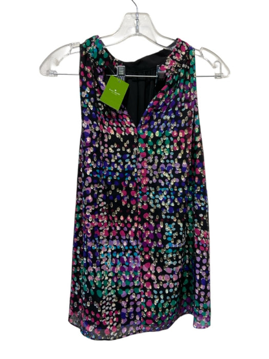 Kate Spade Size S/8 Black, Pink & Multi Polyester Sleeveless Spotted Skirt Set Black, Pink & Multi / S/8