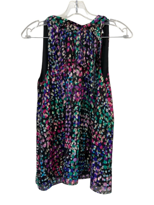 Kate Spade Size S/8 Black, Pink & Multi Polyester Sleeveless Spotted Skirt Set Black, Pink & Multi / S/8