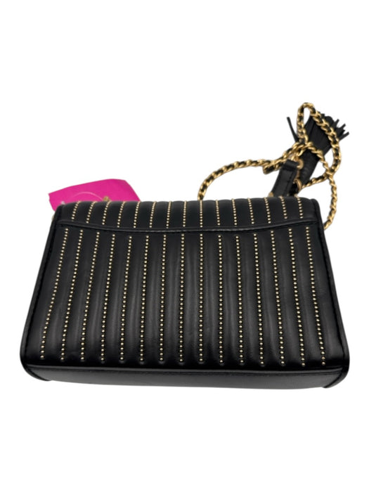 Tory Burch Black & Gold Leather Shoulder & Crossbody Studded Stars Bag Black & Gold / S