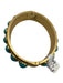 Tory Burch Gold & Blue Metal Clasp Studs Hinge Bracelet Gold & Blue