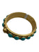 Tory Burch Gold & Blue Metal Clasp Studs Hinge Bracelet Gold & Blue