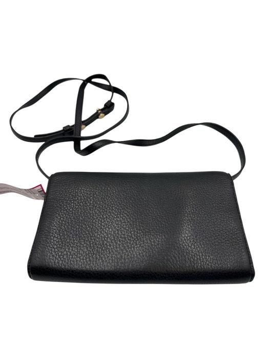 Tory Burch Black Pebbled Leather Magnetic  Flap Crossbody Bag Black / S