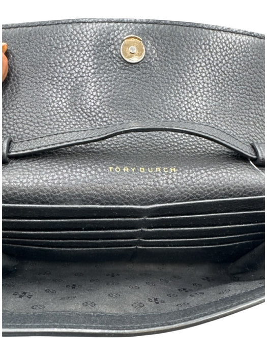 Tory Burch Black Pebbled Leather Magnetic  Flap Crossbody Bag Black / S