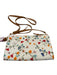 Tory Burch White & Multi Pebbled Leather Zip Close Crossbody Floral Bag White & Multi / S