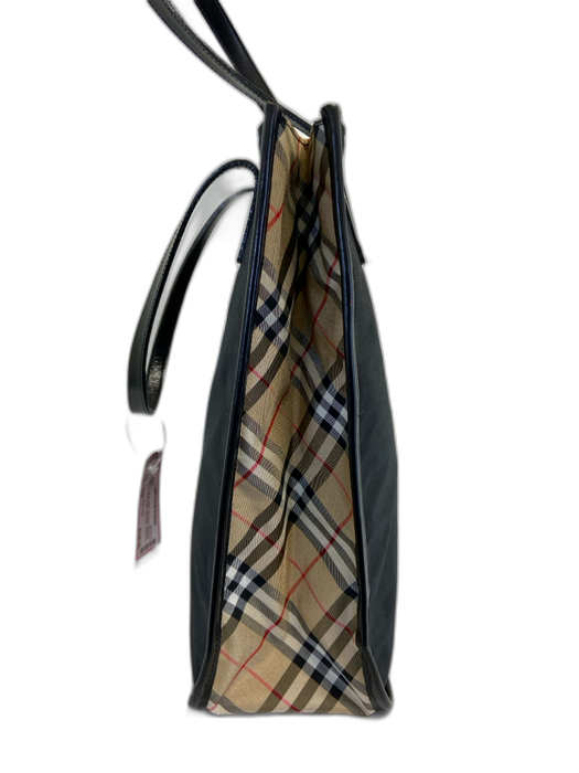Burberry Blue Label Black & Multi Nylon Zip Close Magnetic Close Novacheck Bag Black & Multi / S/M