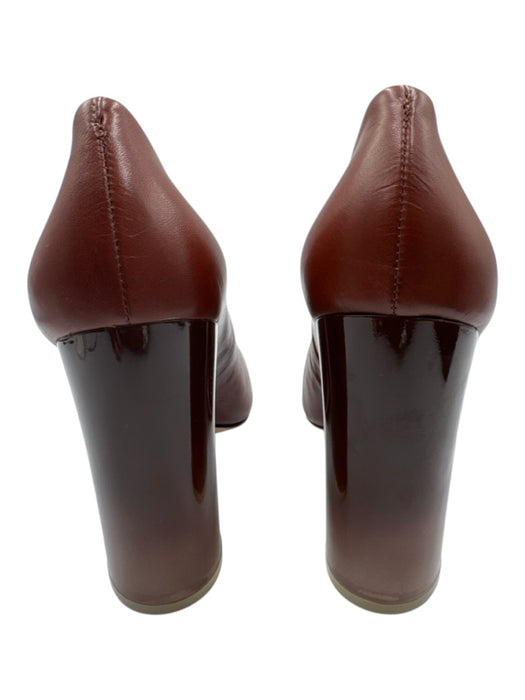 Tory Burch Shoe Size 8.5 Brown Leather Pointed Toe Block Heel Pointed Toe Pumps Brown / 8.5