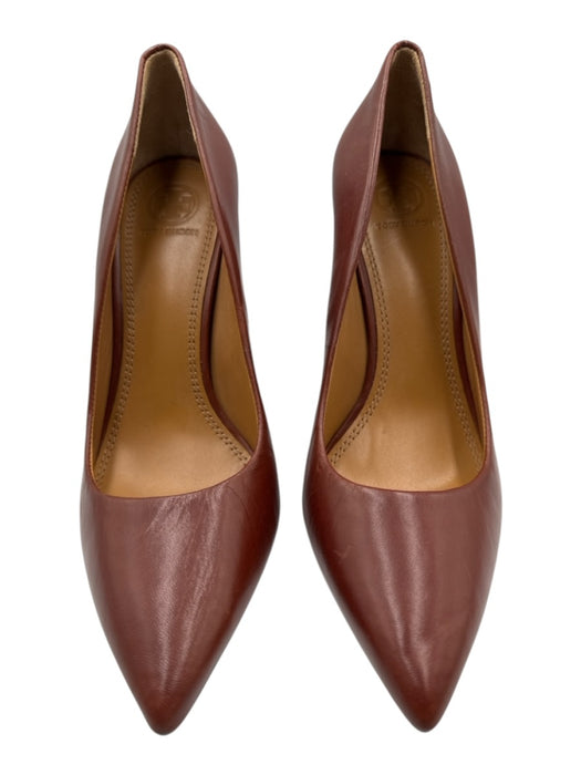 Tory Burch Shoe Size 8.5 Brown Leather Pointed Toe Block Heel Pointed Toe Pumps Brown / 8.5
