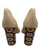 Tory Burch Shoe Size 8 Beige & Brown Leather Woven Chunky Heel Sandals Beige & Brown / 8