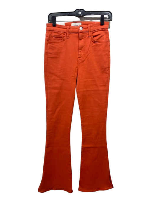 7 For All Mankind Size 27 Orange Cotton Denim Ultra High Rise Bootcut Jeans Orange / 27