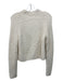 Vince Size S Cream cotton & polyamide Funnel Neck Ribbed Knit Sweater Cream / S