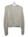 Vince Size S Cream cotton & polyamide Funnel Neck Ribbed Knit Sweater Cream / S