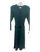 Shoshanna Size S Jade Green Viscose & Nylon Ribbed Long Sleeve Fit & Flare Dress Jade Green / S