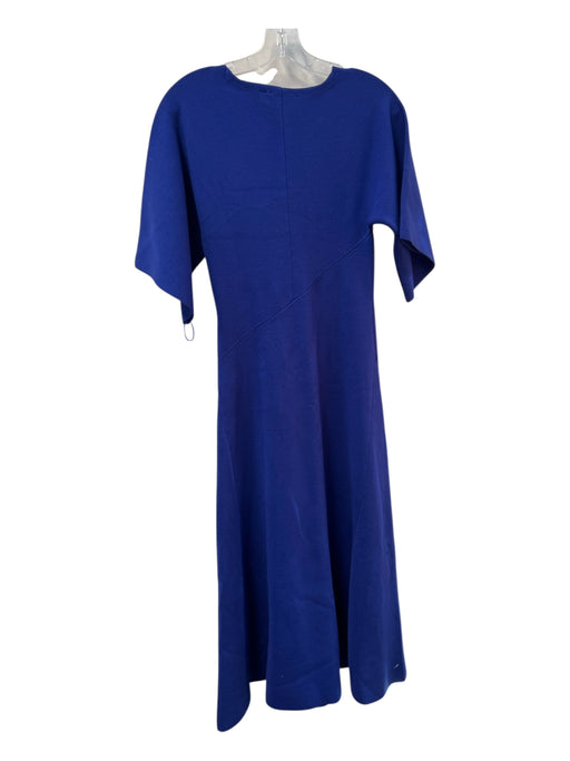 Elie Tahari Size XS Royal Blue Viscose Blend V Neck Half Sleeve Maxi Dress Royal Blue / XS