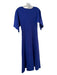Elie Tahari Size XS Royal Blue Viscose Blend V Neck Half Sleeve Maxi Dress Royal Blue / XS