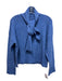 Central Park West Size S Blue Nylon Blend Knit Long Sleeve Neck Tie Sweater Blue / S