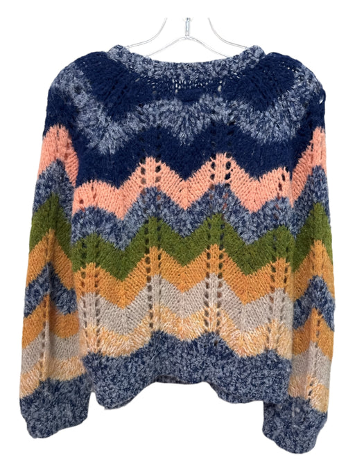Mother Size S Blue, Green & Multi Alpaca Blend Open Knit Chevron Sweater Blue, Green & Multi / S
