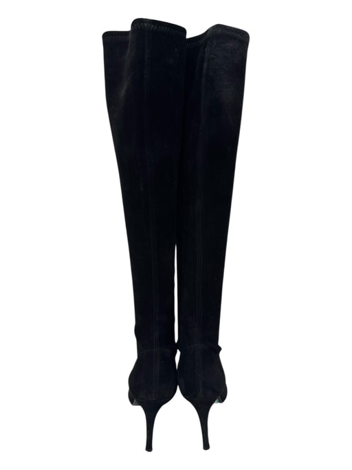 Stuart Weitzman Shoe Size 8 Black Suede Pointed Toe Knee High Fitted Boots Black / 8
