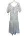 Veronica Beard Size 4 White Cotton Eyelets 1/2 Puff Sleeve Wide Neck Dress White / 4