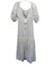 Veronica Beard Size 4 White Cotton Eyelets 1/2 Puff Sleeve Wide Neck Dress White / 4