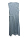 Theory Size 2 Light Blue Linen Blend Belted Waist Sleeveless Wrap V Neck Dress Light Blue / 2