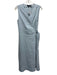 Theory Size 2 Light Blue Linen Blend Belted Waist Sleeveless Wrap V Neck Dress Light Blue / 2