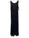 Diane Von Furstenberg Size 6 Black Rayon Blend V Neck Lace Overlay Gown Black / 6