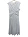 Veronica Beard Size 4 White Cotton Eyelets V Neck Zip & Hook Sleeveless Dress White / 4