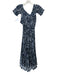 Poupette St. Barth Size XS Navy & white Viscose Criss Cross Short Sleeve Dress Navy & white / XS