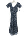 Poupette St. Barth Size XS Navy & white Viscose Criss Cross Short Sleeve Dress Navy & white / XS