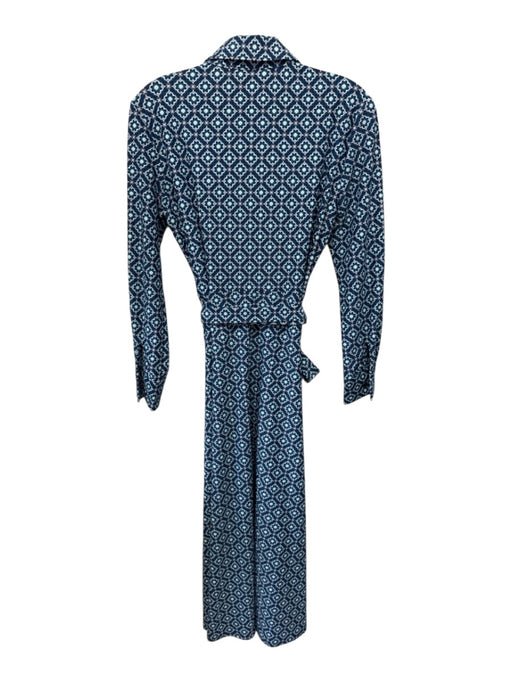 Jude Connally Size XS Blue & White Nylon Blend Printed Button Front Dress Blue & White / XS