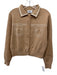27 Miles Size M Brown Cotton Blend Button Front Contrast Stitch Knit Cardigan Brown / M