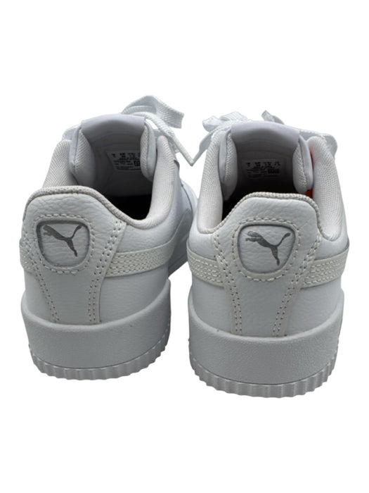 Puma Shoe Size 7.5 White Leather & Synthetic lace up Low Top Creeper Sneakers White / 7.5