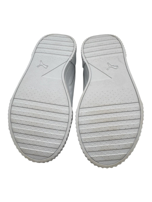 Puma Shoe Size 7.5 White Leather & Synthetic lace up Low Top Creeper Sneakers White / 7.5