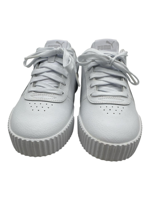 Puma Shoe Size 7.5 White Leather & Synthetic lace up Low Top Creeper Sneakers White / 7.5