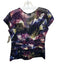 Gianfranco Ferre Size 40 Black & Multi Silk Cap Sleeve Sheer Side Zip Top Black & Multi / 40