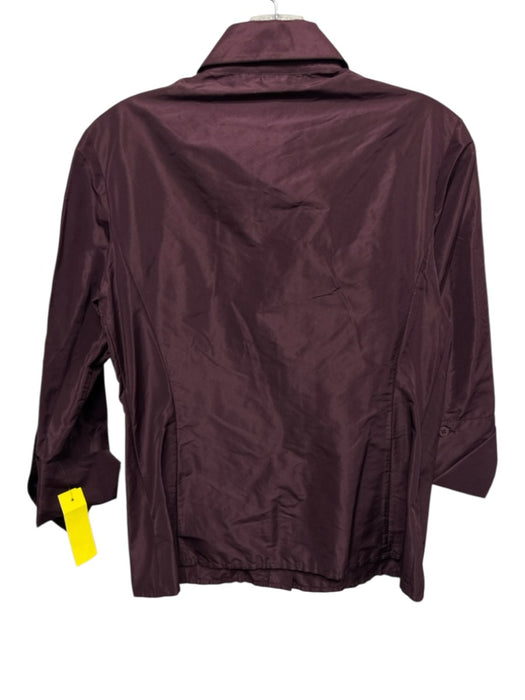 Gianfranco Ferre Size 42 Wine Red Synthetic Button Up Top Wine Red / 42