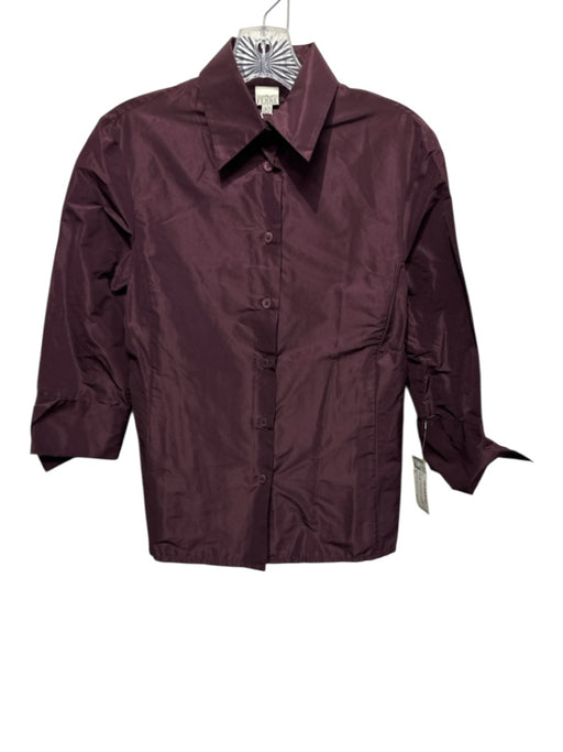 Gianfranco Ferre Size 42 Wine Red Synthetic Button Up Top Wine Red / 42