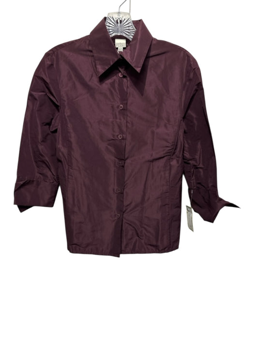Gianfranco Ferre Size 42 Wine Red Synthetic Button Up Top Wine Red / 42