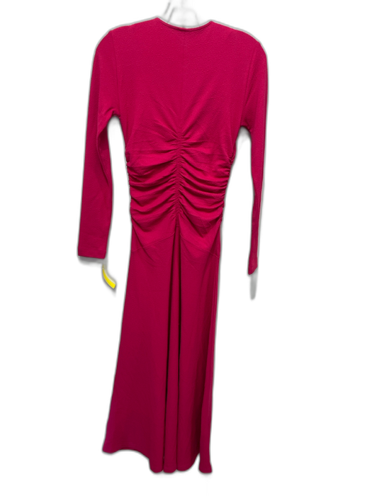 ME+EM Size 4 Hot pink Ruched Front Zip Textured Dress Hot pink / 4