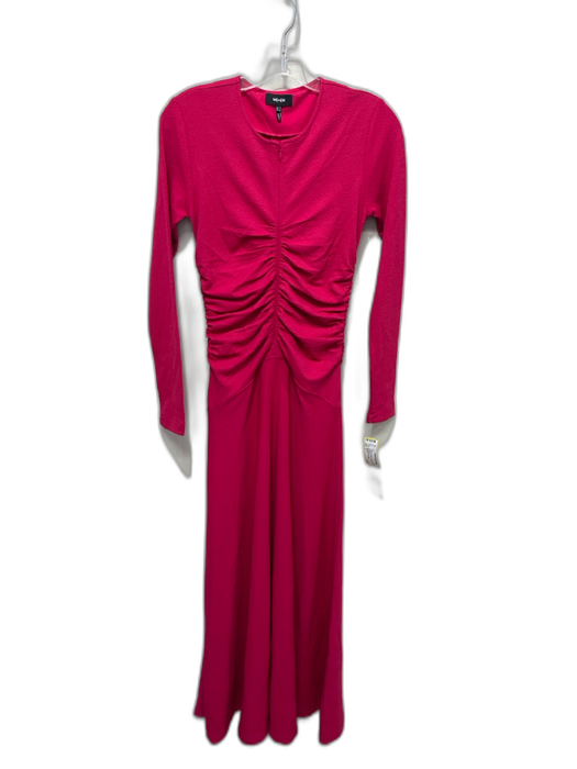 ME+EM Size 4 Hot pink Ruched Front Zip Textured Dress Hot pink / 4