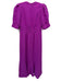 ME + EM Size 4 Purple Polyester Back Zip Ruched Puff Sleeves Dress Purple / 4