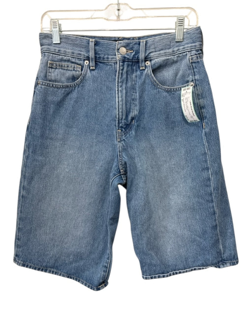 Veronica Beard Jeans Size 27 Blue Wash Cotton Zip & Button High Rise Jort Shorts Blue Wash / 27