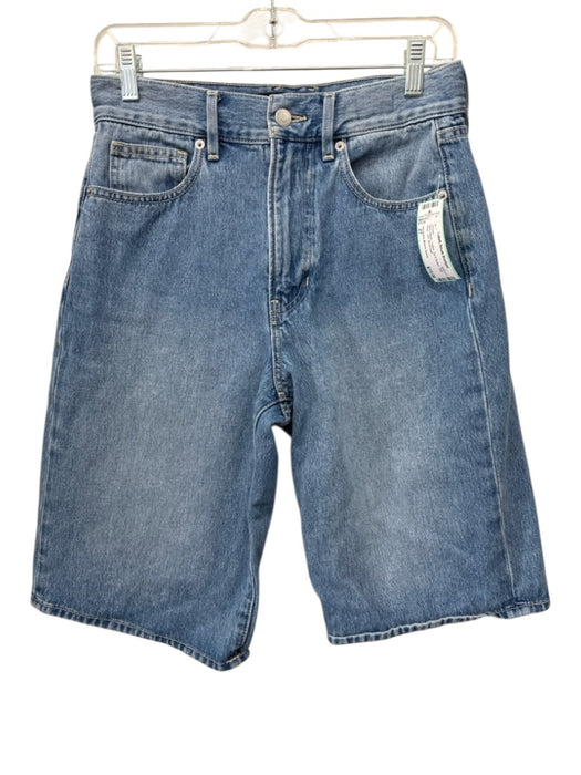 Veronica Beard Jeans Size 27 Blue Wash Cotton Zip & Button High Rise Jort Shorts Blue Wash / 27