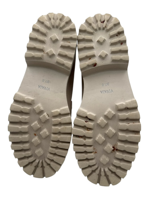 Vivaia Shoe Size 37.5 Tan Textile Loafer Round Toe Shoes Tan / 37.5